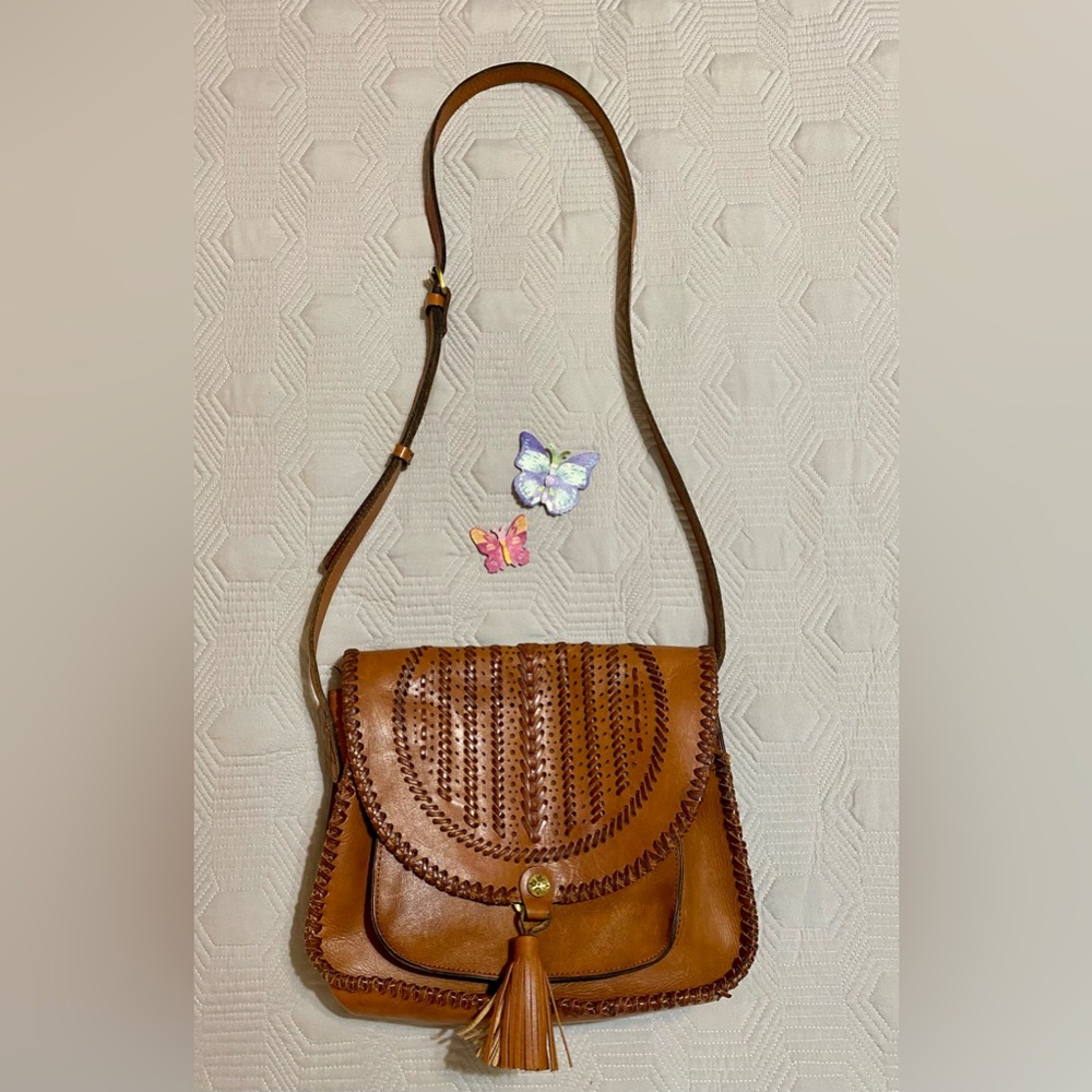 Patricia Nash Boho Brown Leather Crossbody Bag